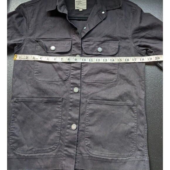 For Days Shirt Jacket Black Organic Cotton Relaxed Fit Pockets Collared XS - Picture 5 of 9